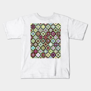 Moroccan pattern, lime tile Kids T-Shirt